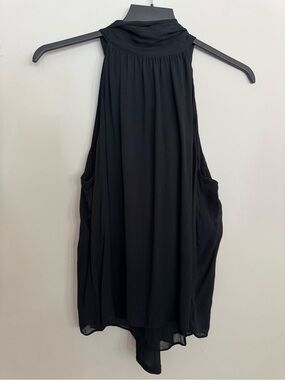 J Crew Collection Sleeveless Black High-Neck Low Back Blouse Women’s Medium